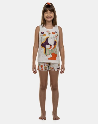 Pijama Feminino Kids Regata e Short