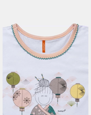 Pijama Feminino Kids Manga Curta e Short