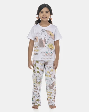 Pijama Feminino Kids Manga Curta e Calça
