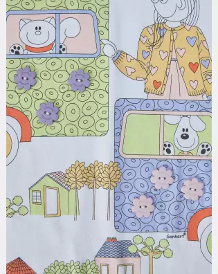 Pijama Feminino Kids Manga Longa e Calça