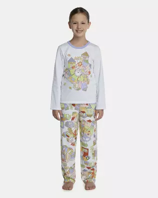 Pijama Feminino Kids Manga Longa e Calça Moletinho