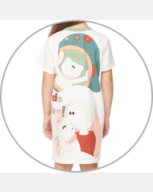 Camisão Pijama Feminino Infantil manga curta Pat e Nina