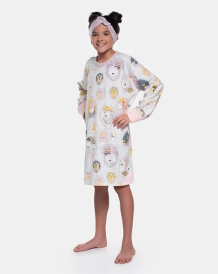 Loja Sonhart | Pijama Camisão Feminino Infantil Manga Longa