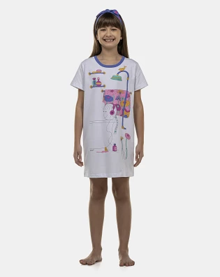 Camisão Feminino Kids Manga Curta