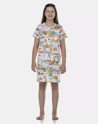 Camisão Feminino Kids Manga Curta