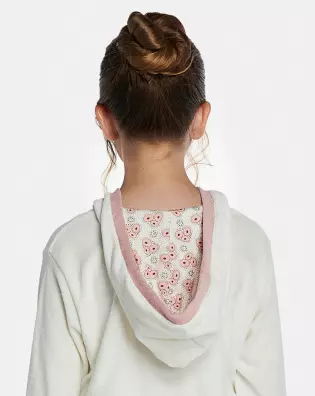 Roupão Feminino Kids Manga Longa Fechado Com Capuz Atoalhado