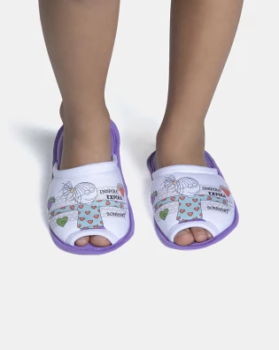 Pantufa Feminina Kids Com Abertura