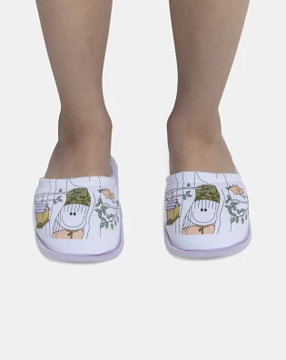 Pantufa Feminina Kids Fechada Com Estampa Local 