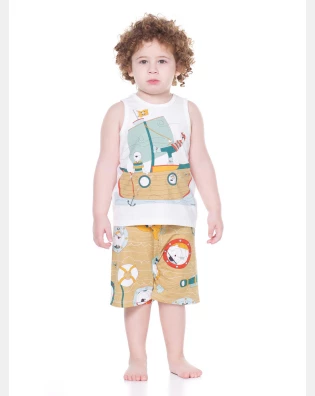 Conjunto Masculino Baby Regata e Bermuda