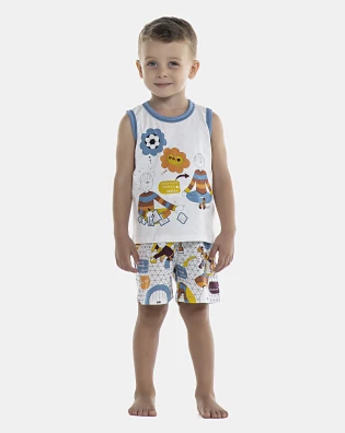 Pijama Masculino Baby Regata Machão e Bermuda