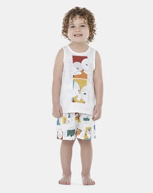 Pijama Masculino Baby Regata e Bermuda