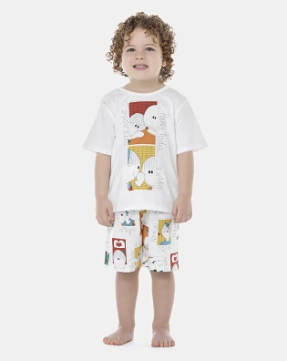 Pijama Masculino Baby Manga Curta e Bermuda