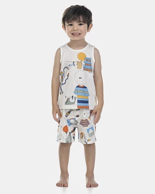 Pijama Masculino Baby Regata e Bermuda