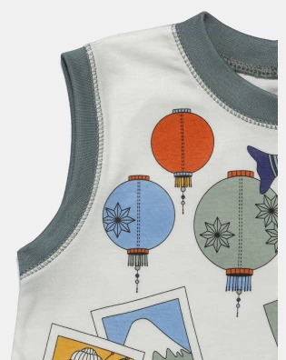 Pijama Masculino Baby Regata Machão e Bermuda