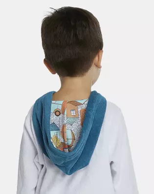 Roupão Masculino Baby Manga Longa Fechado Com Capuz Atoalhado