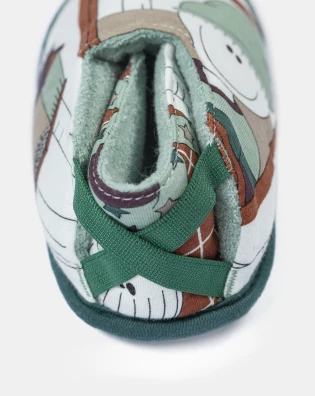 Pantufa Masculina Baby Fechada Com Elástico e Estampa Corrida 