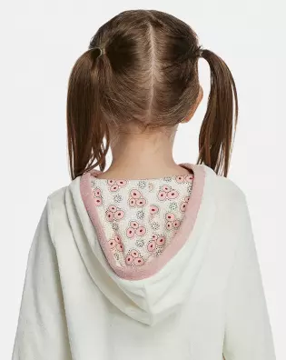 Roupão Feminino Baby Manga Longa Fechado Com Capuz Atoalhado