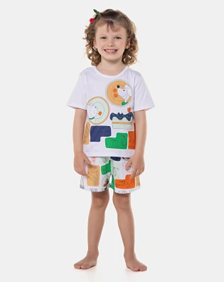 Pijama manga curta e short 