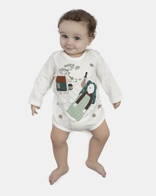 Kit Body Bebe Manga Longa Masculino