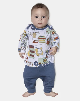 Kit Pagão Masculino Bebê Manga Longa