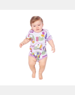Kit Body Feminino Bebe Manga Curta 