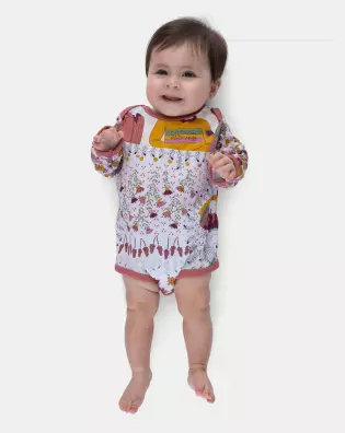 Kit Body Estampado Manga Longa Para Bebê Menina Pat e Annie