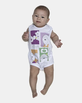 Kit Body Feminino Bebe Sem Mangas 