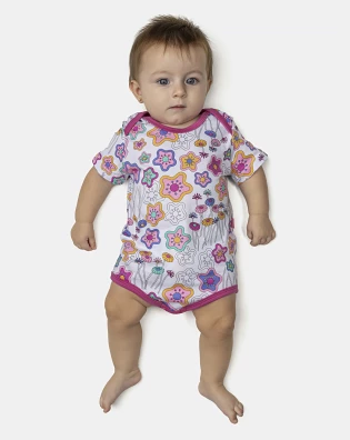 Kit Body Feminino Bebê Manga Curta