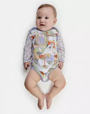 Kit Body Bebe Manga Longa Feminino