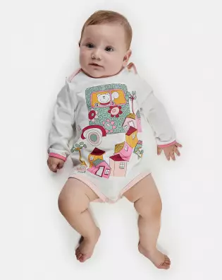 Kit Body Bebe Manga Longa Feminino