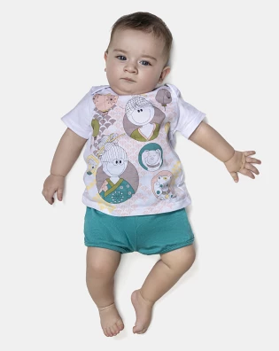 Kit Pagão Feminino Bebê Manga Curta
