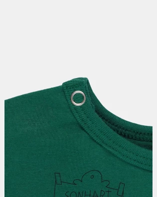 Pijama Bebê Manga Longa Tic-Tac e Calça Estampada Unissex