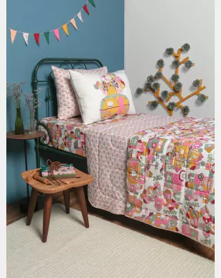 Lençol Elástico com Fronhas Solteiro Feminino