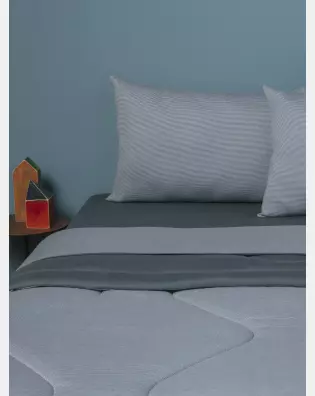 Jogo de Lençol Solteiro Unissex Listrado