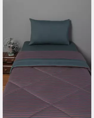 Jogo de Lençol Solteiro Unissex Listrado