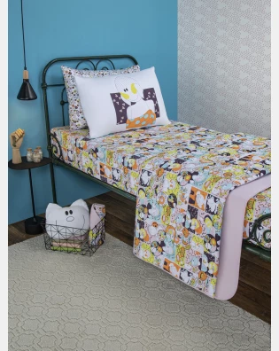 Lençol Elástico com Fronhas Berço Feminino