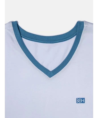 Pijama Masculino Adulto Manga Curta e Short Decote V