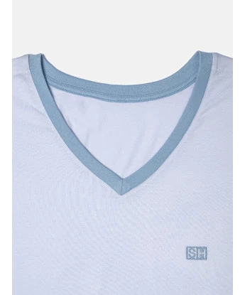Pijama Masculino Adulto Manga Curta e Short Decote V