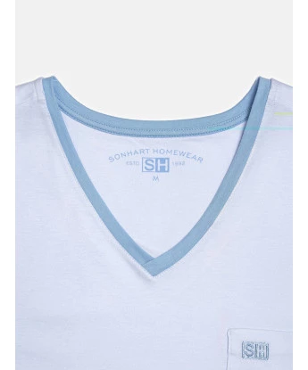 Pijama Masculino Adulto Manga Curta e Short Decote V