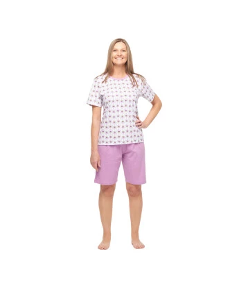 Conjunto Feminino Adulto Manga Curta e Bermuda 