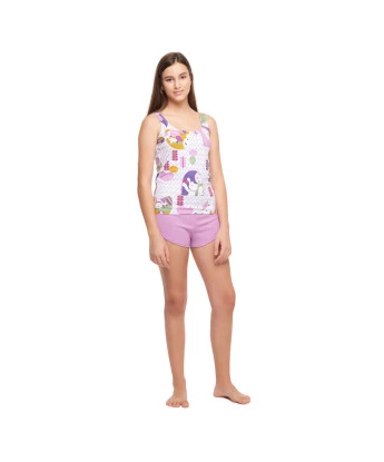 Pijama Curto Feminino regata Média e short Cavado