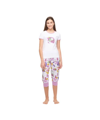 Loja Online Sonhart | Pijama Feminino baby-look manga curta e corsário