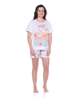 Conjunto Feminino Adulto Manga Curta e Short