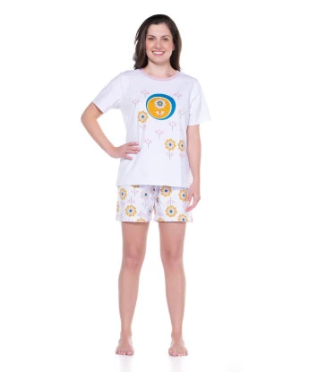 Conjunto Feminino Adulto Manga Curta e Short