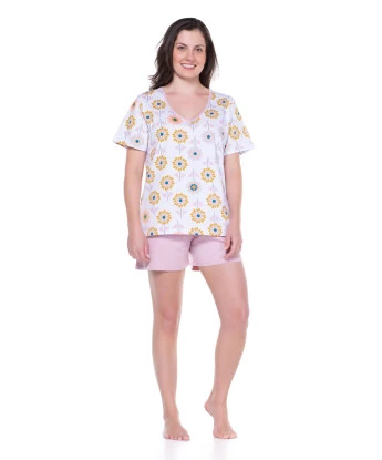Conjunto Feminino Adulto Manga Curta e Short
