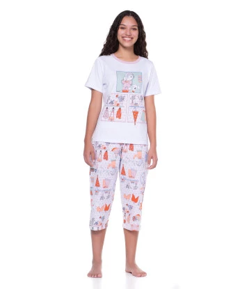 Pijama Feminino Sonhart manga curta e corsário Pat e Ted