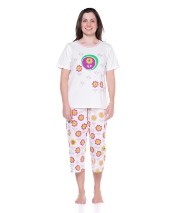 Conjunto Feminino Adulto Manga Curta e Corsário