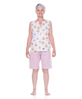 Conjunto Feminino Adulto Regata Aberta e Bermuda