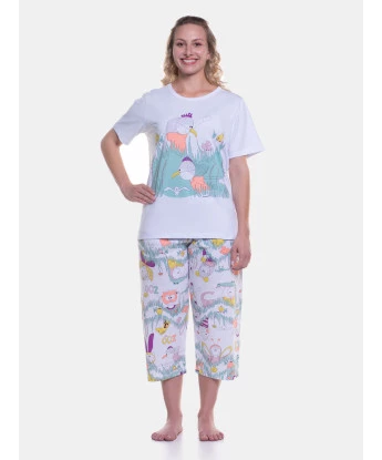 Pijama manga curta e corsário