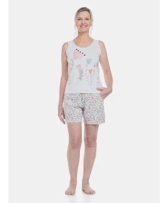 Conjunto Pijama Clássico Regata e Bermuda com Bolsos